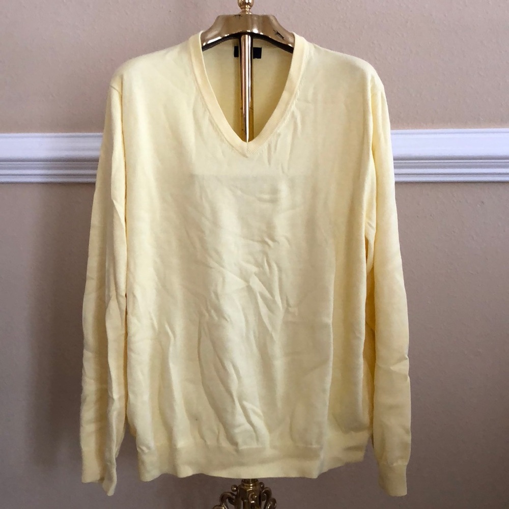 Brooks Brothers 346 yellow vneck sweater XXL